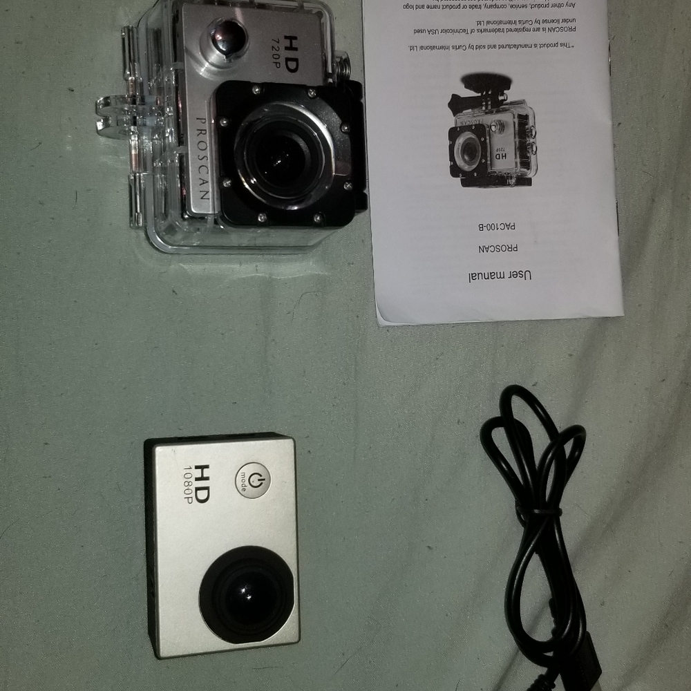 2 off brand Gopro like hd cameras